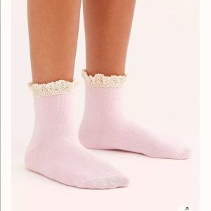 NWT Free People Pink Ruffle Socks